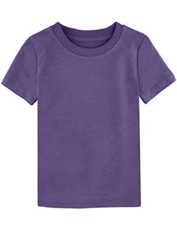 COSLAND Baby & Kids Heavyweight Short Sleeves Solid Color T-Shirt