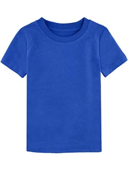 COSLAND Baby & Kids Heavyweight Short Sleeves Solid Color T-Shirt