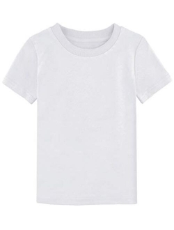 COSLAND Baby & Kids Heavyweight Short Sleeves Solid Color T-Shirt