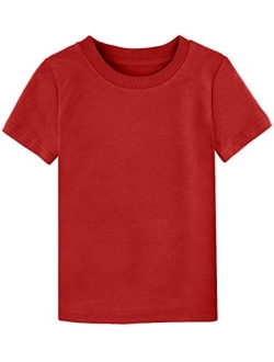 COSLAND Baby & Kids Heavyweight Short Sleeves Solid Color T-Shirt