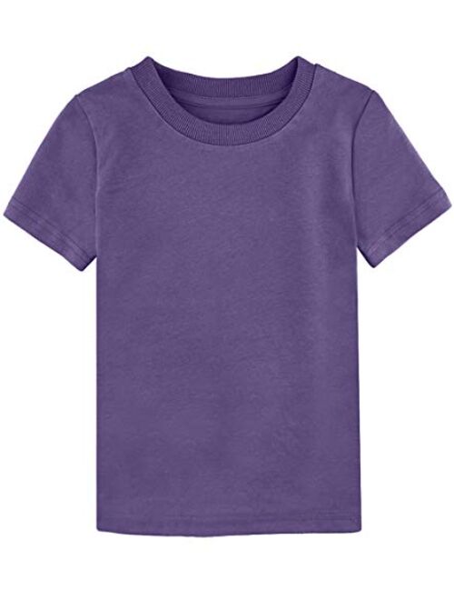 COSLAND Baby & Kids Heavyweight Short Sleeves Solid Color T-Shirt