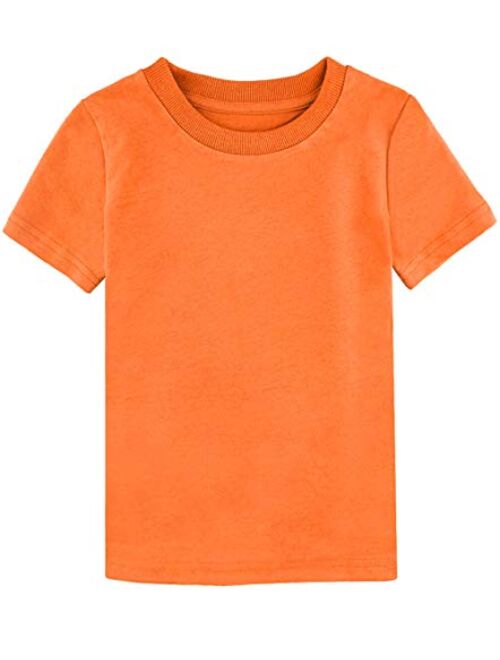 COSLAND Baby & Kids Heavyweight Short Sleeves Solid Color T-Shirt