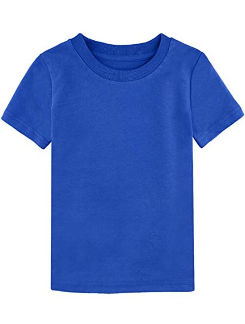 COSLAND Baby & Kids Heavyweight Short Sleeves Solid Color T-Shirt