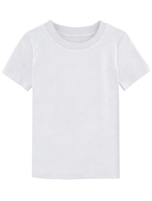 COSLAND Baby & Kids Heavyweight Short Sleeves Solid Color T-Shirt