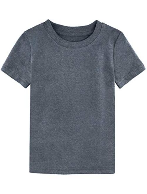 COSLAND Baby & Kids Heavyweight Short Sleeves Solid Color T-Shirt