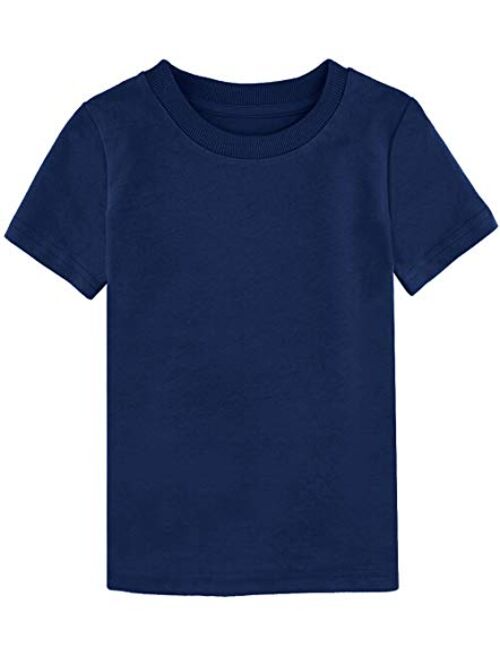 COSLAND Baby & Kids Heavyweight Short Sleeves Solid Color T-Shirt