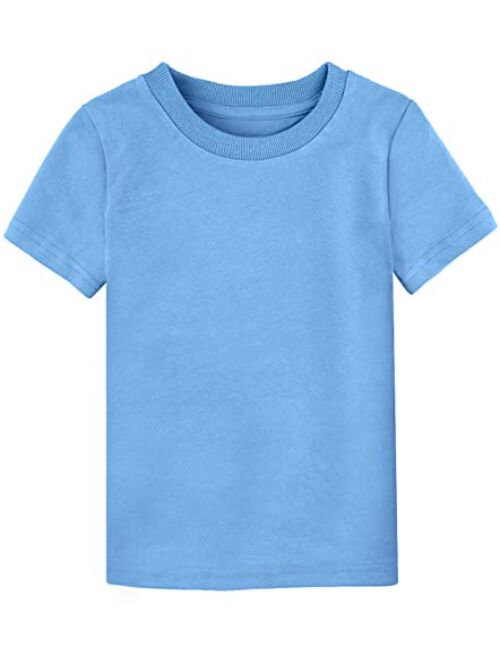 COSLAND Baby & Kids Heavyweight Short Sleeves Solid Color T-Shirt