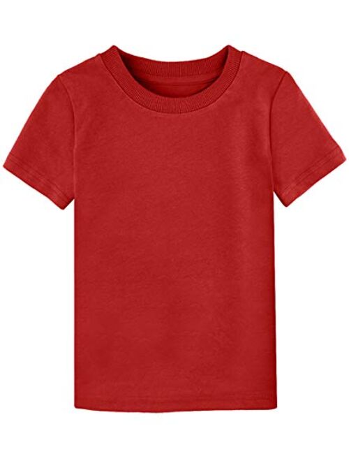 COSLAND Baby & Kids Heavyweight Short Sleeves Solid Color T-Shirt