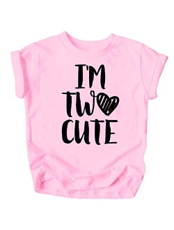 Olive Loves Apple Im Two Cute 2nd Birthday Shirt for Toddler Girls Second Birthday Outfit