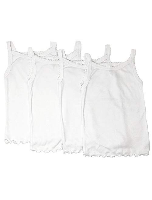 I&S Girl's 4 Pack Soft Cotton Cami Spaghetti Strap Tank Tops Undershirts