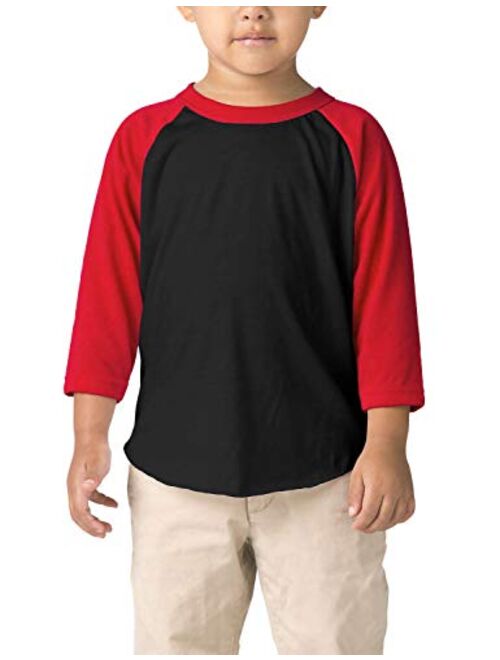 Hat and Beyond Kids Raglan Jersey Child Toddler Youth Uniforms 3/4 Sleeves T Shirts