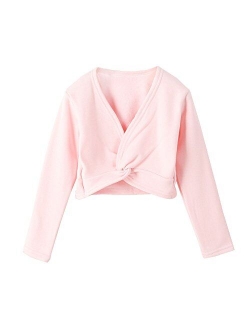 Lisianthus Girls' Classic Thick Ballet Long Sleeve Wrap Top