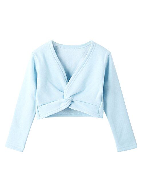 Lisianthus Girls' Classic Thick Ballet Long Sleeve Wrap Top