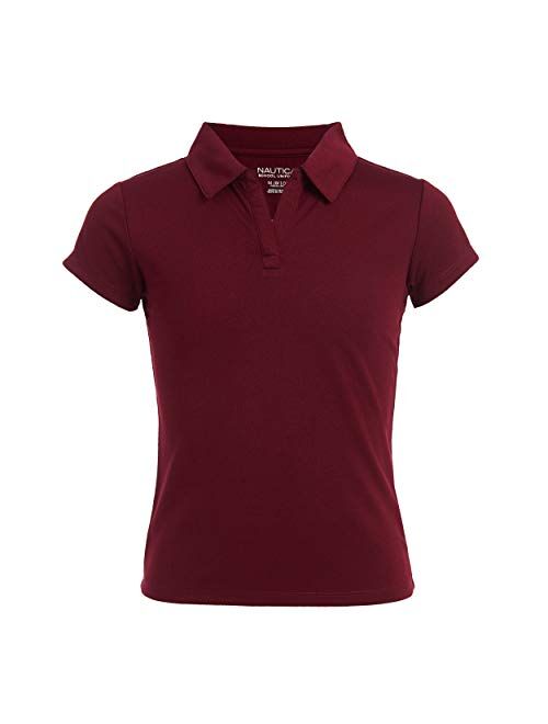 Nautica Girls' School Uniform Short Sleeve Performance Polo