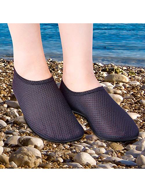 ECO-FUSED Women's Water Shoes with Elastic, Quick Dry, Breathable Fabric and Non-Slip Rubber Sole