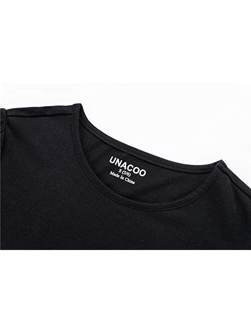 UNACOO Toddler Girls' Round Neck Basic T-Shirt Classic Short Sleeve Jersey Tee Packs