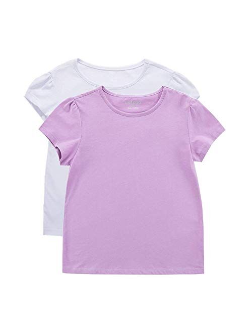 UNACOO Toddler Girls' Round Neck Basic T-Shirt Classic Short Sleeve Jersey Tee Packs