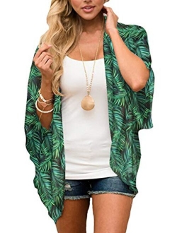 casuress Women's Cardigan-Sheer Kimono Loose Summer Floral Print Cover Ups