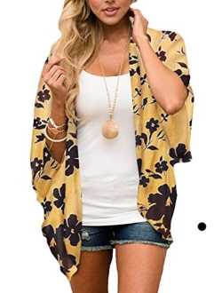 casuress Women's Cardigan-Sheer Kimono Loose Summer Floral Print Cover Ups