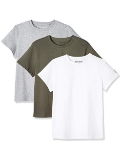 Kids Unisex 3 Packs 100% Cotton Tagless Short Sleeve Crewneck T Shirts 4-12 Years