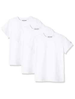 Kids Unisex 3 Packs 100% Cotton Tagless Short Sleeve Crewneck T Shirts 4-12 Years