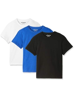 Kids Unisex 3 Packs 100% Cotton Tagless Short Sleeve Crewneck T Shirts 4-12 Years