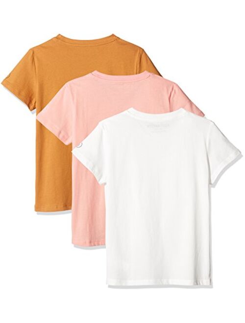 Kid Nation Kids Unisex 3 Packs 100% Cotton Tagless Short Sleeve Crewneck T Shirts 4-12 Years