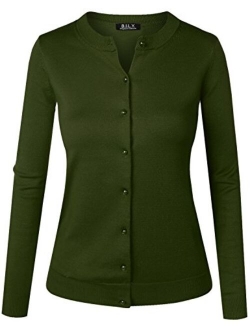 BH B.I.L.Y USA Women's Unique Button Long Sleeve Soft Knit Cardigan Sweater