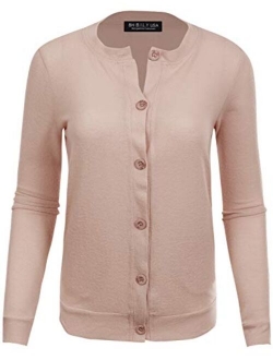 BH B.I.L.Y USA Women's Unique Button Long Sleeve Soft Knit Cardigan Sweater