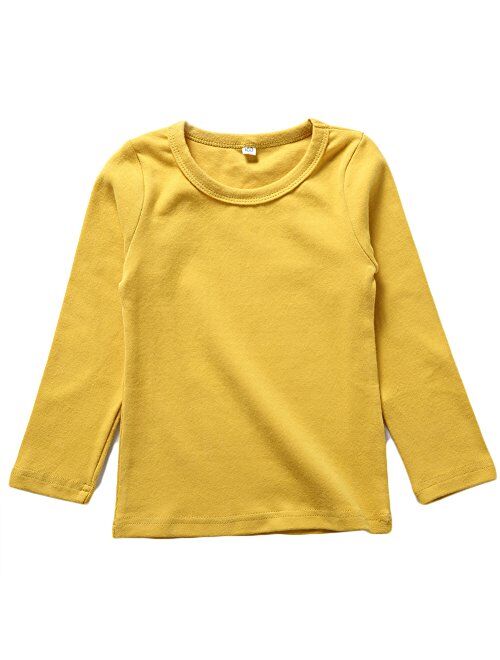 KISBINI Unisex Girls 100% Cotton Long Sleeve T-Shirt Top Tees