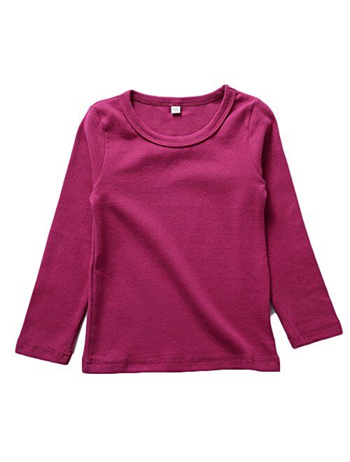 KISBINI Unisex Girls 100% Cotton Long Sleeve T-Shirt Top Tees