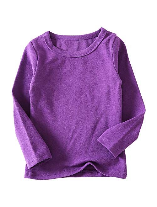 KISBINI Unisex Girls 100% Cotton Long Sleeve T-Shirt Top Tees