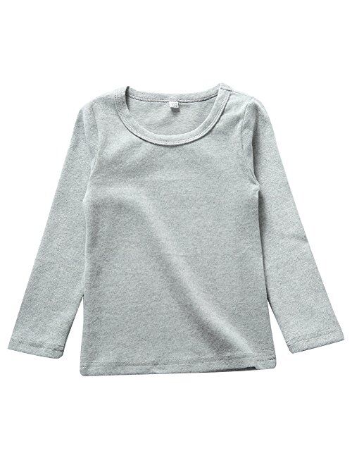 KISBINI Unisex Girls 100% Cotton Long Sleeve T-Shirt Top Tees