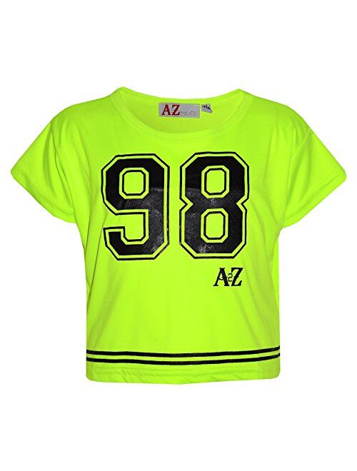 A2Z 4 Kids Girls Top Kids 98 Print Stylish Fashion T Shirt Crop Top 7-13 Year