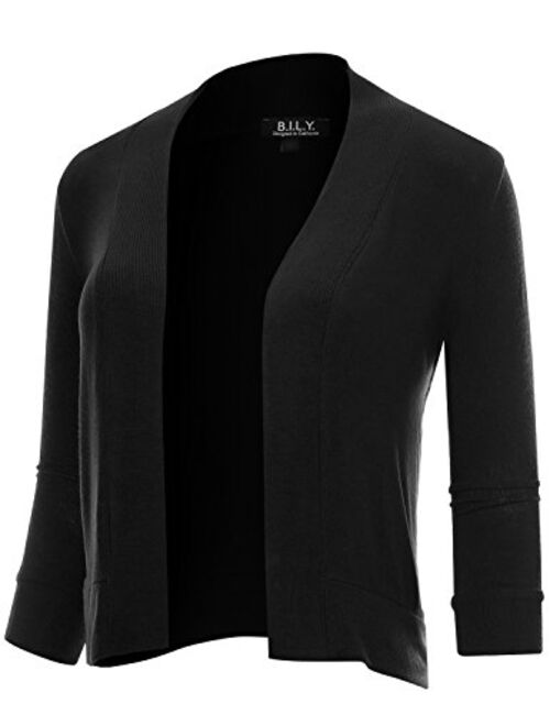 Buy BH B.I.L.Y USA Women's Classic Open Front Cropped Cardigan online ...