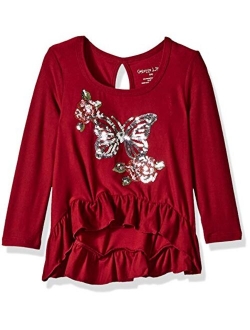 Colette Lilly Girls' Long Sleeve Sequin Tee