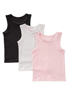 benetia Girls Cotton Tank Undershirts 3-Pack