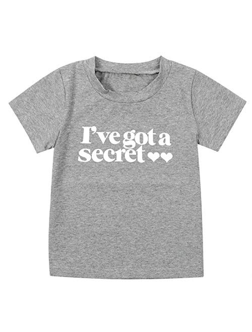 Toddler Little Girls Going to be Big Sister Cotton T-Shirt Clothes Short Sleeve Secret Letter Pink Tops Tee Outfit