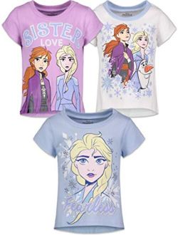 Frozen Girls 3 Pack Short Sleeve T-Shirts