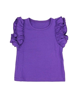 Wennikids Little Girls' Double Ruffle Solid Tank Top