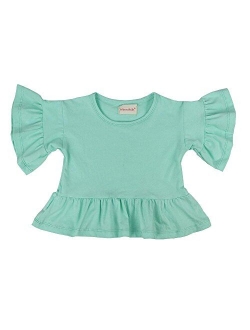 Wennikids Little Girls' Double Ruffle Solid Tank Top