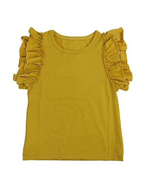 Wennikids Little Girls' Double Ruffle Solid Tank Top