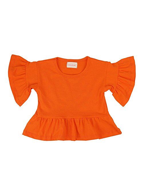 Wennikids Little Girls' Double Ruffle Solid Tank Top