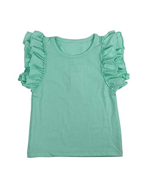 Wennikids Little Girls' Double Ruffle Solid Tank Top