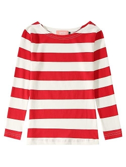 Camii Mia Big Girl's Classic Long Sleeve Cotton Stripe Tee T-Shirt