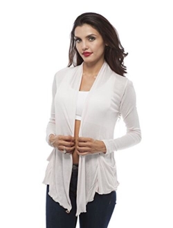 Women's Drape Pockets Light Weight Flyaway Long Sleeves Cardigan