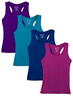 Caramel Cantina Big Girls 4 Pack Racerback Tank Tops