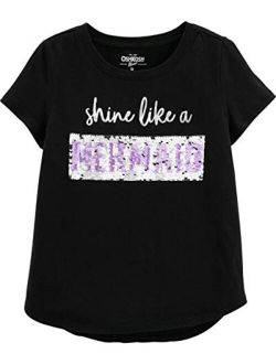 Kids' Little Girls' Sequin Short-Sleeve T-Shirt