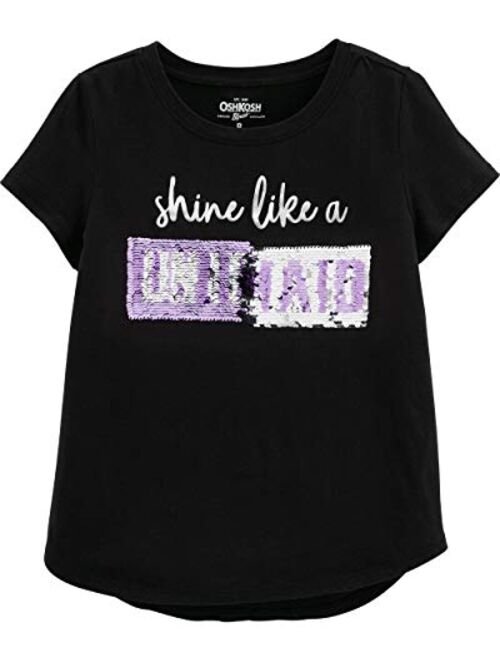 OshKosh B'Gosh Kids' Little Girls' Sequin Short-Sleeve T-Shirt