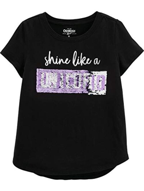 OshKosh B'Gosh Kids' Little Girls' Sequin Short-Sleeve T-Shirt